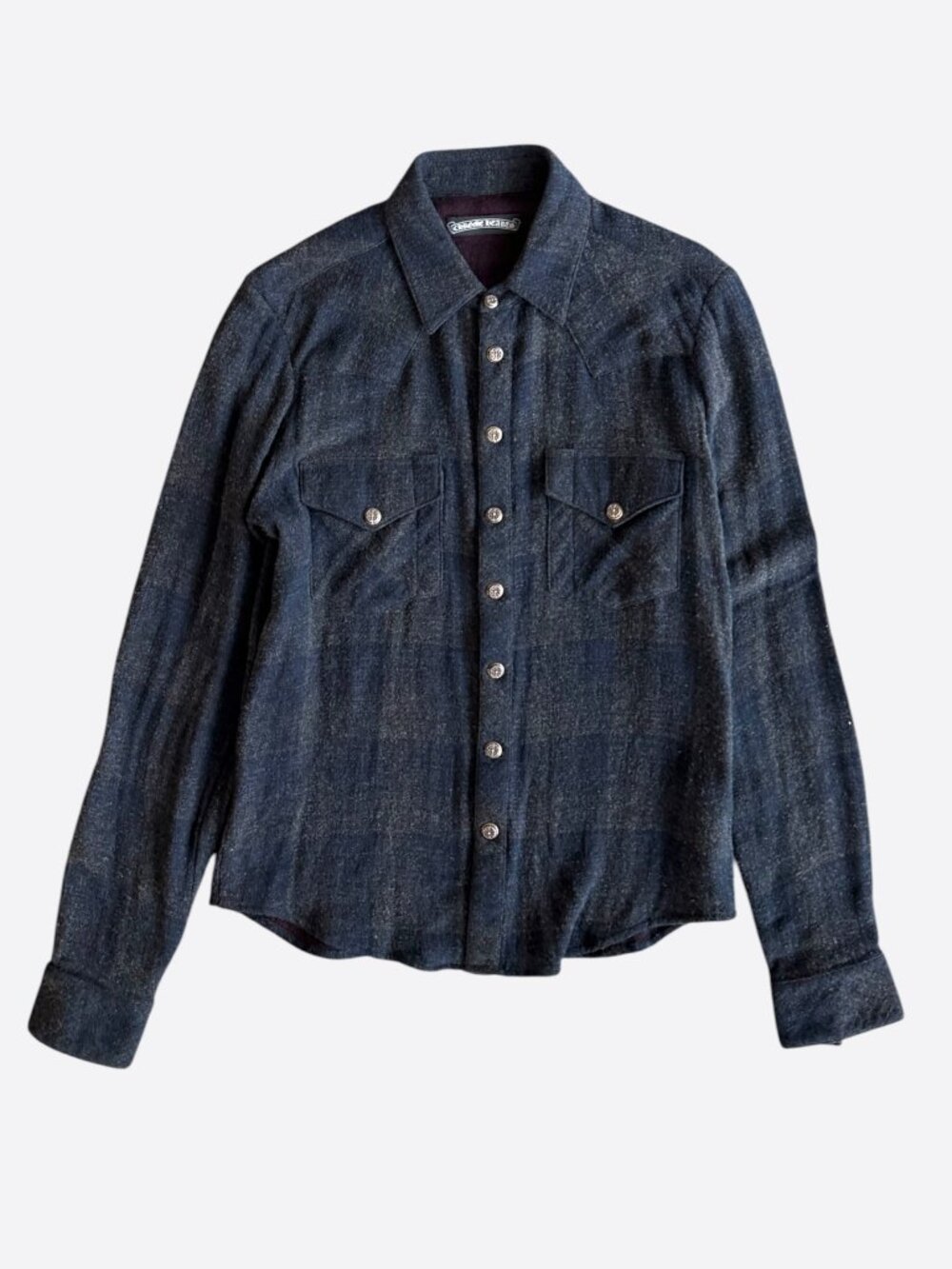 Chrome Hearts Blue & Black Cross Patch Flannel